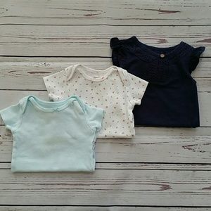 Girl's Lot of 3 Short Sleeve Onesies